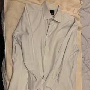 David Donahue Dress Shirt 18 34/35 Light Blue